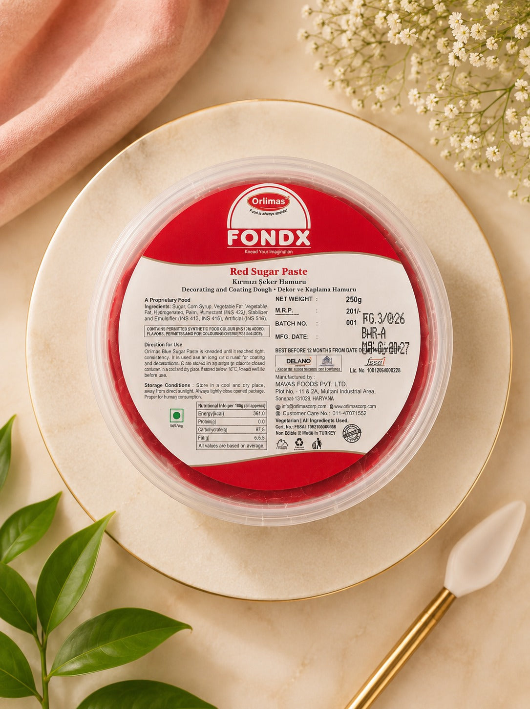 SUGAR PASTE RED COLOR (FONDX)