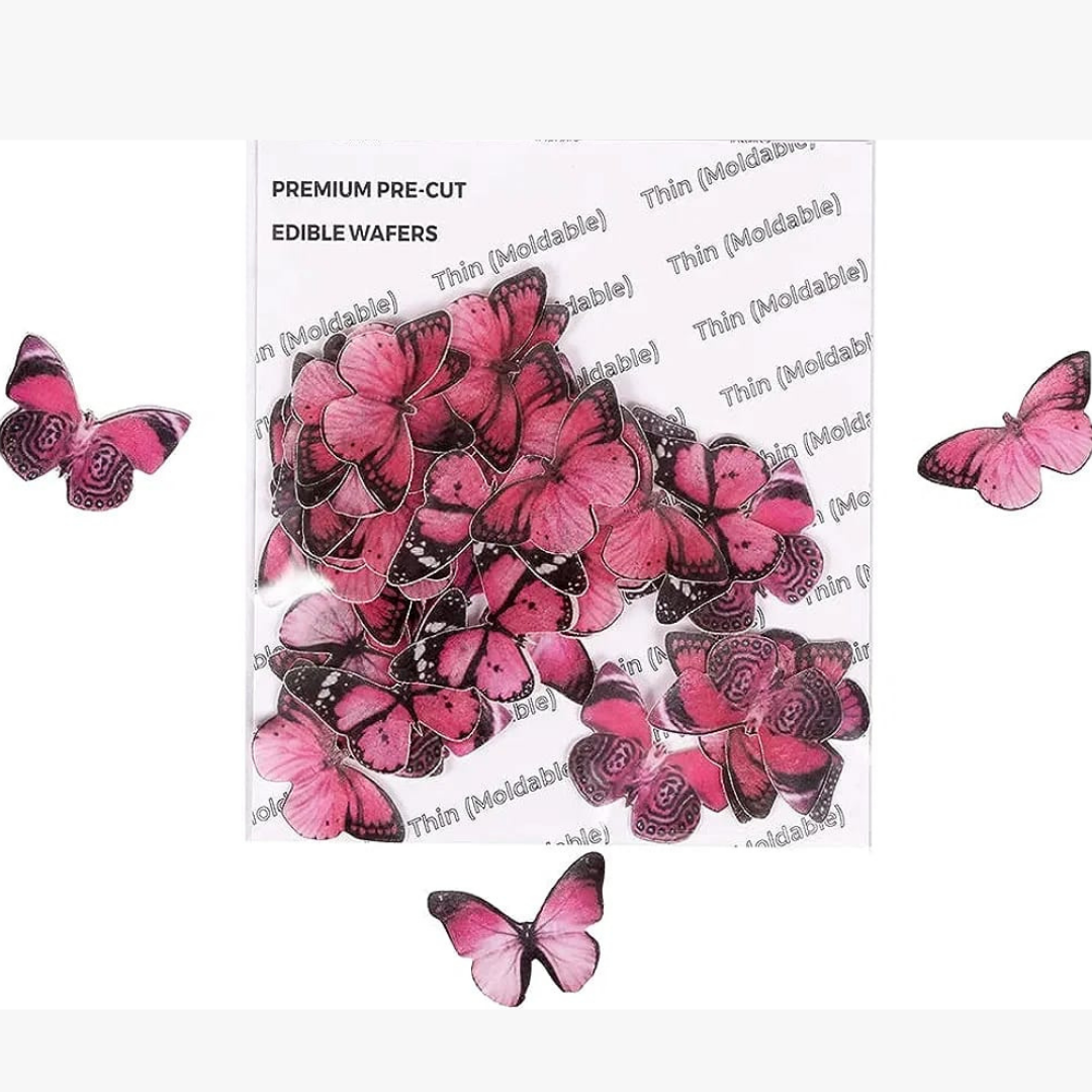 butterfly Pink Theme Edible Precut