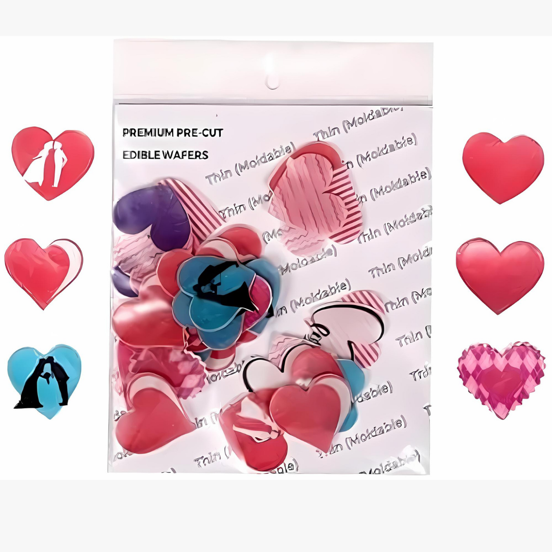 Hearts Theme Edible Precut