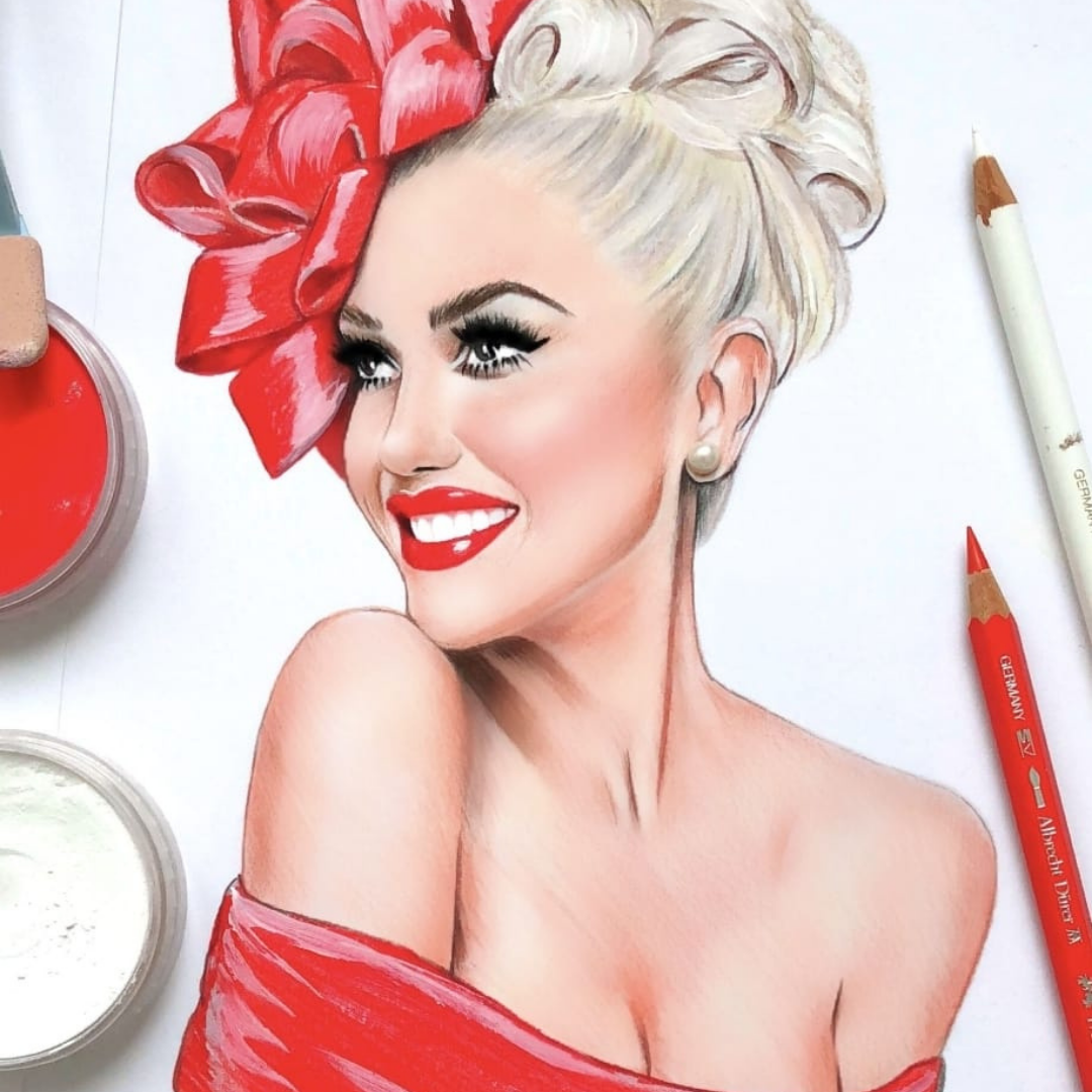 Red Dress Girl Theme Edible Precut