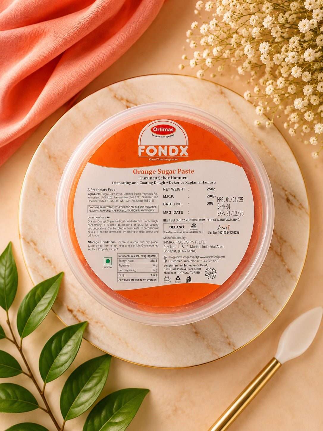 SUGAR PASTE ORANGE COLOR (FONDX)