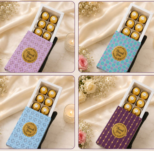 6 CAVITY CHOC BOX GOLD TOP
