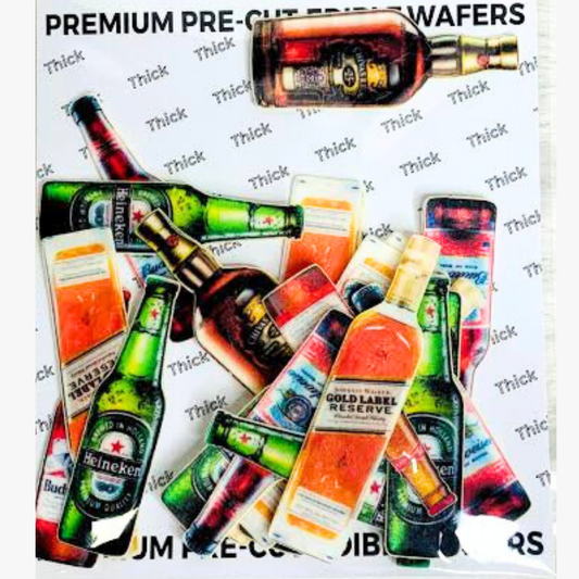 Beer Bottles Theme Edible Precut