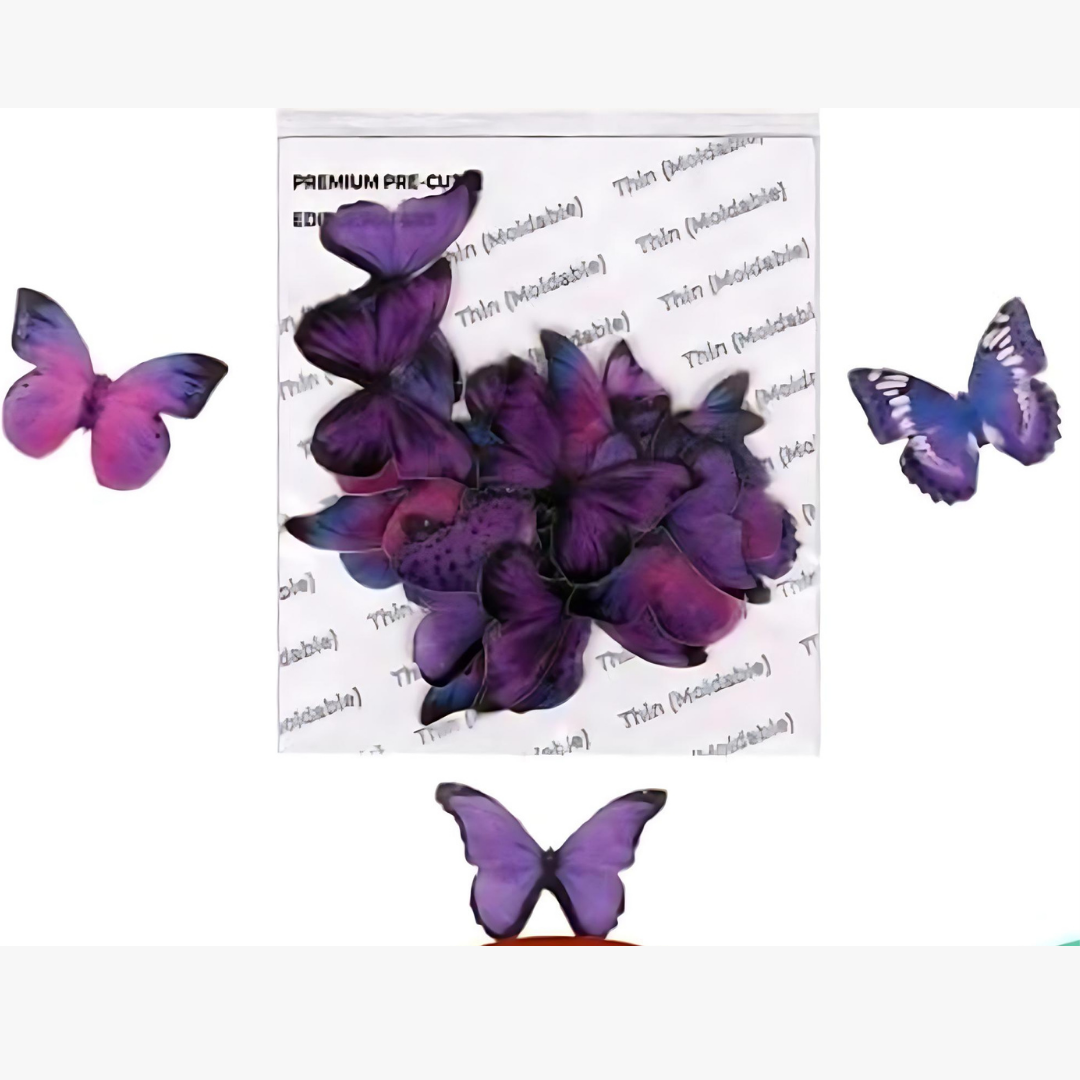 butterfly Purple Theme Edible Precut
