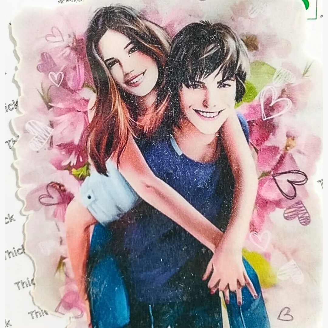 Teen couple Theme Edible Precut
