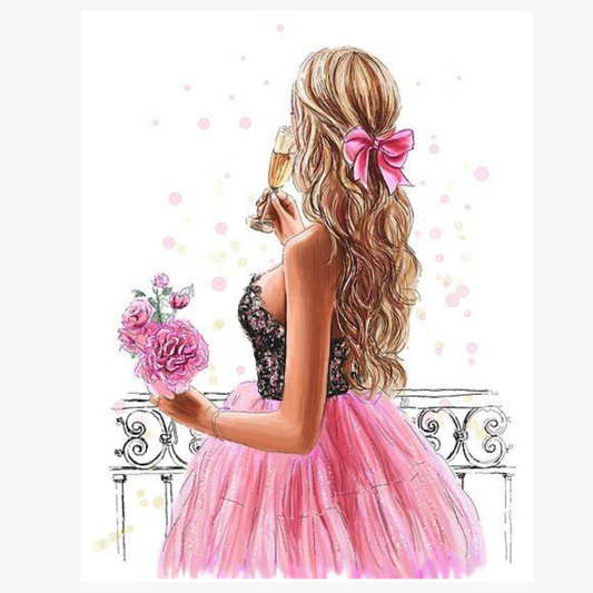Girl with Flower Theme Edible Precut
