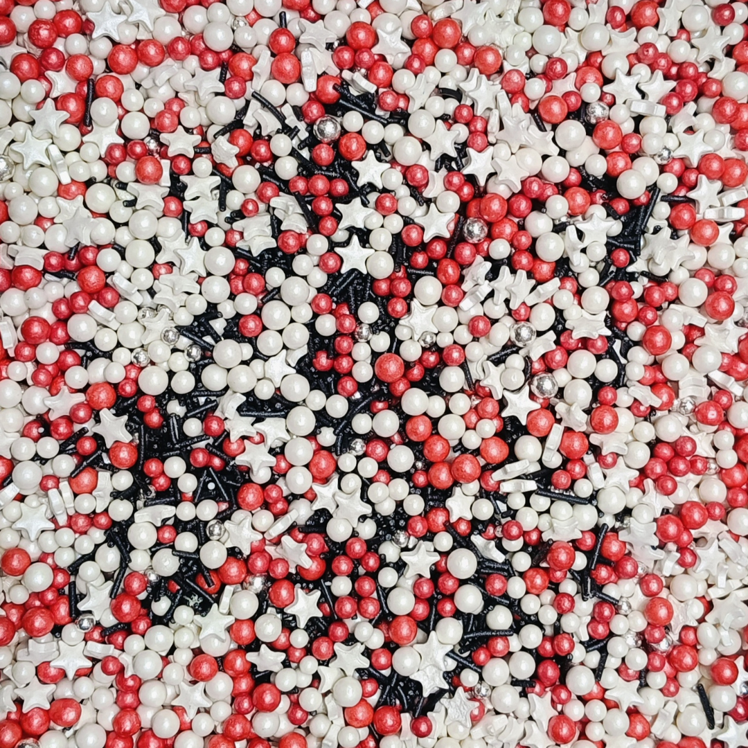 Mixture White Red & Black
