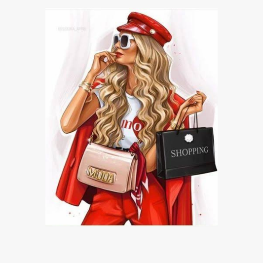 Shopping Girl Theme Edible Precut